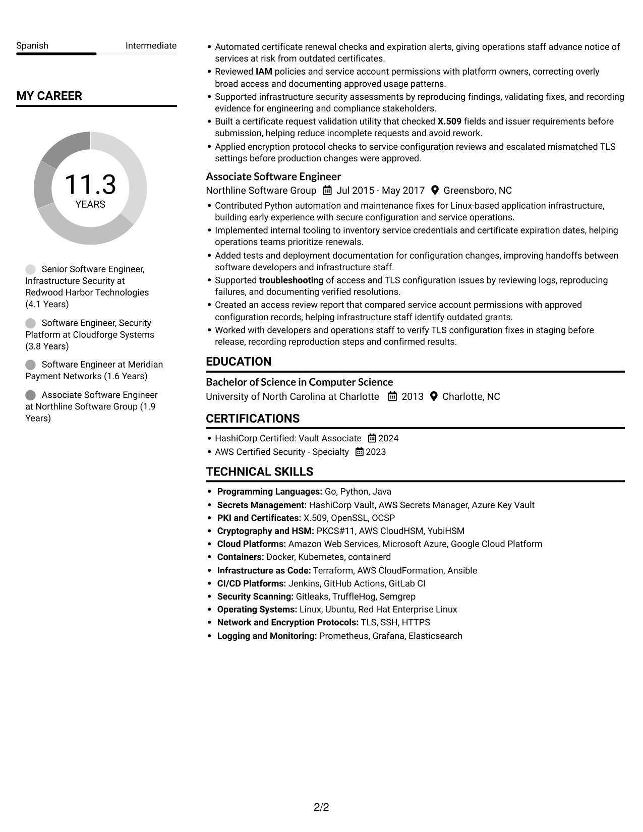 Resume example — page 2