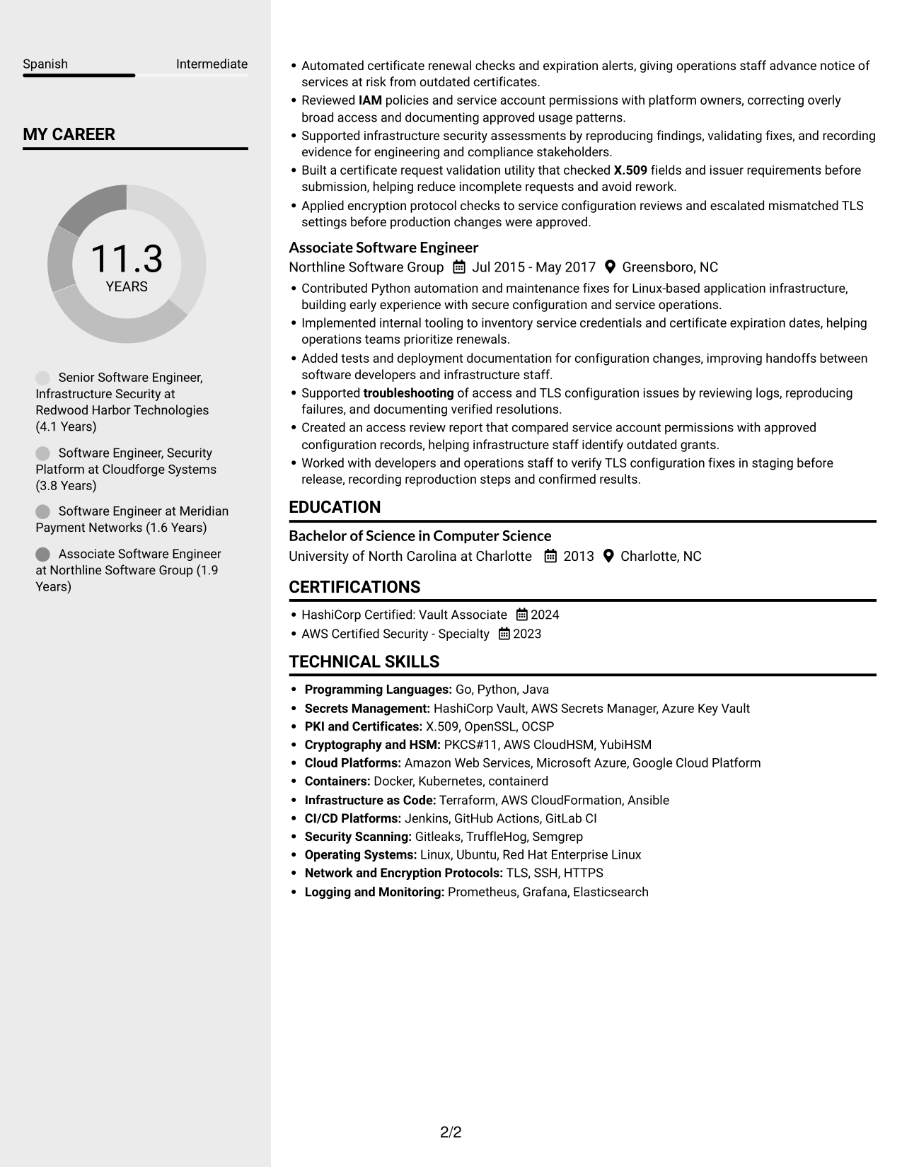 Resume example — page 2