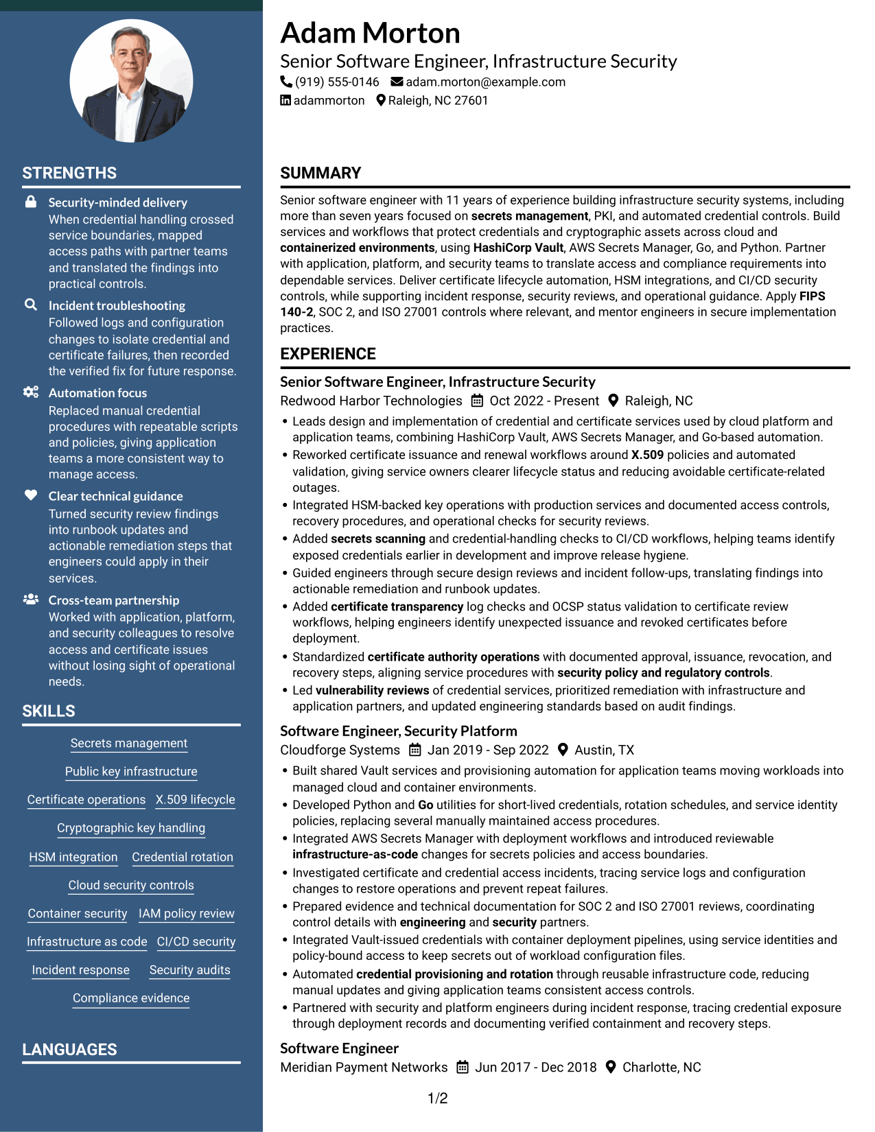 Resume example — page 1