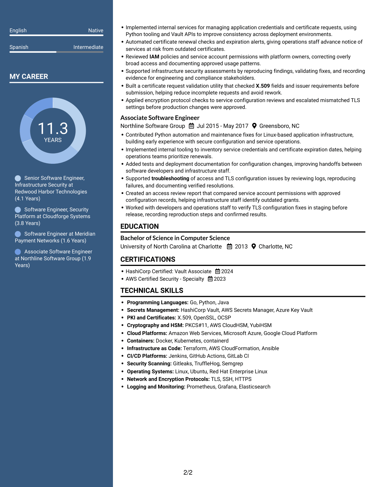 Resume example — page 2