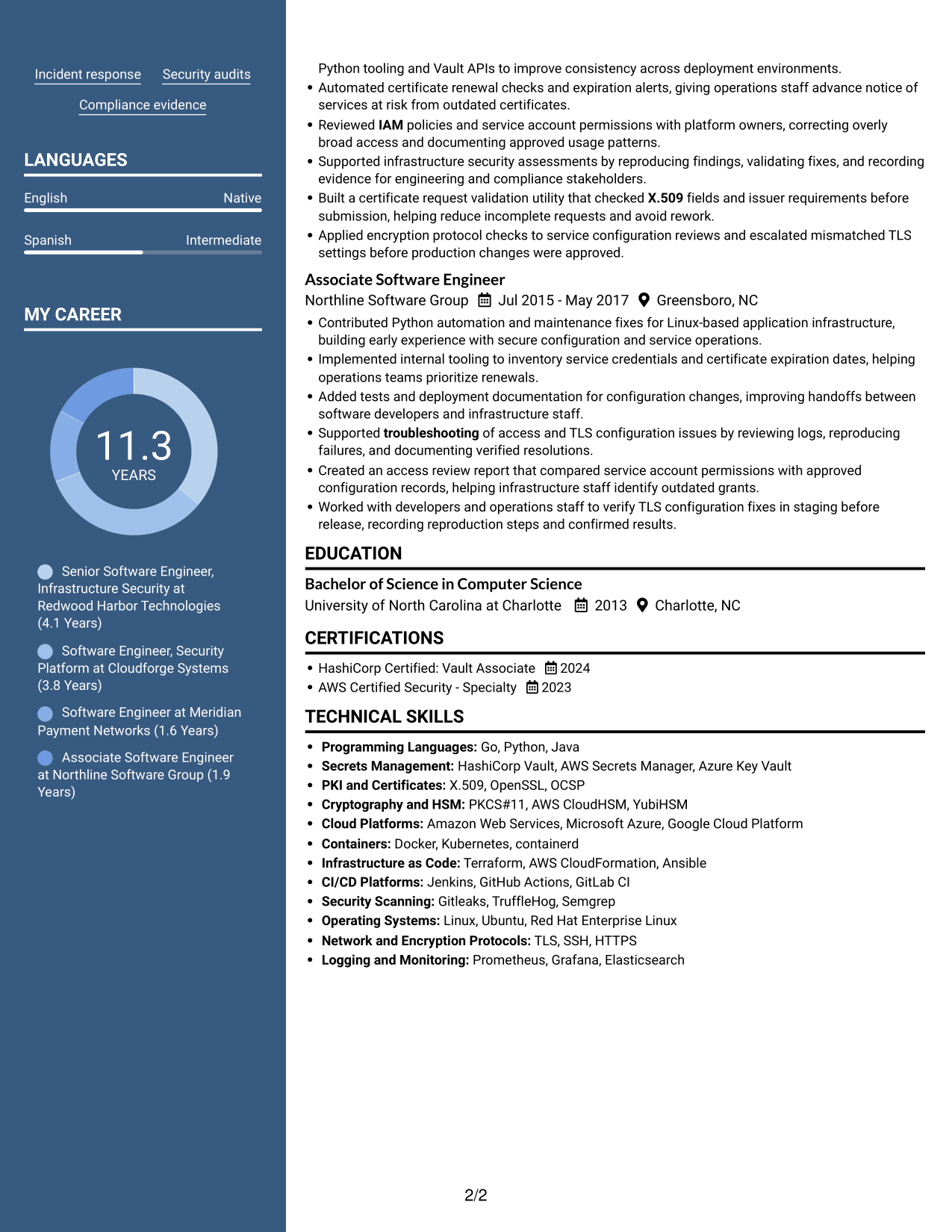 Resume example — page 2