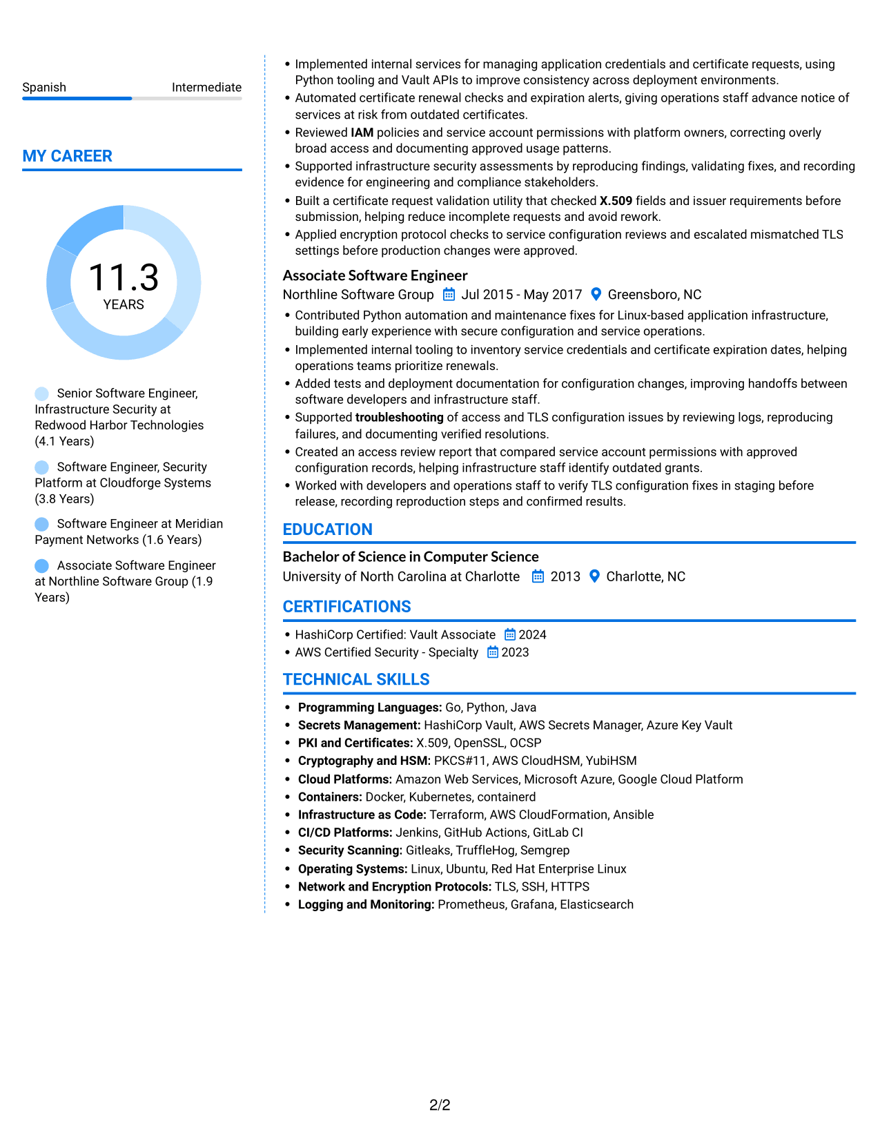 Resume example — page 2