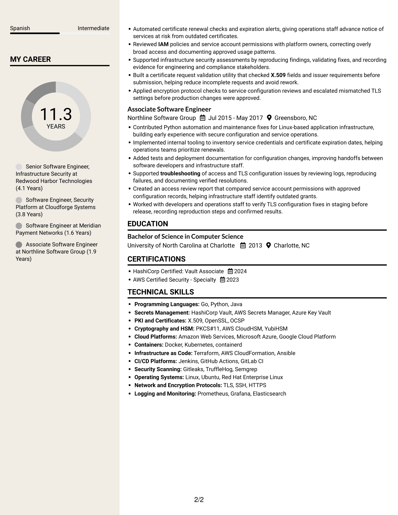 Resume example — page 2