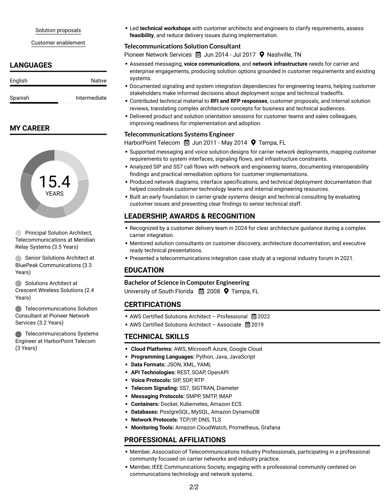 Resume example — page 2