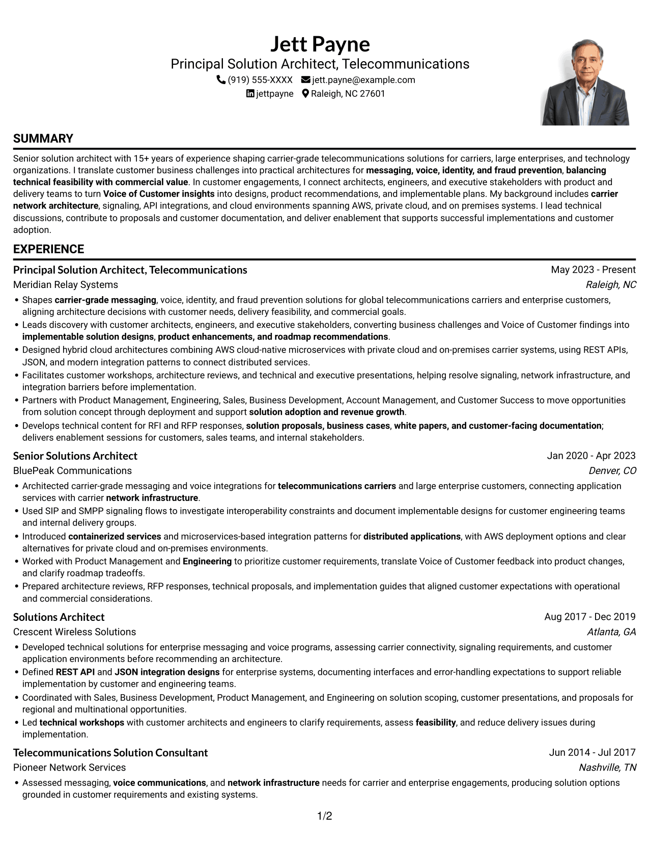 Resume example — page 1