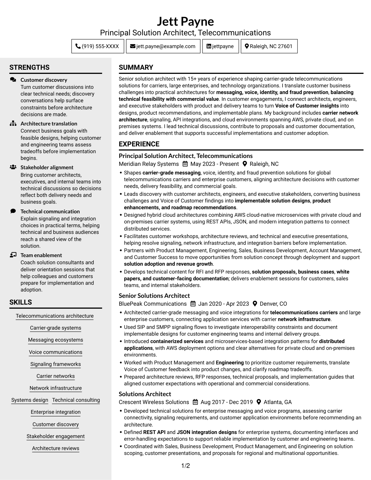 Resume example — page 1
