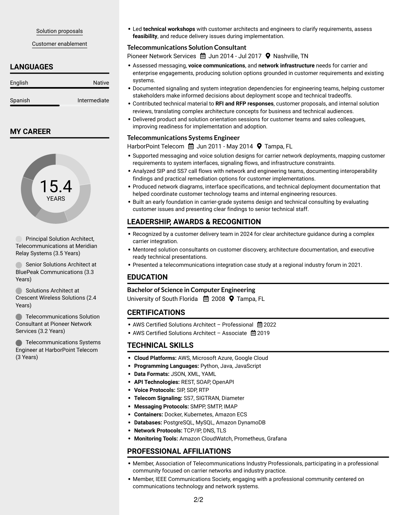 Resume example — page 2