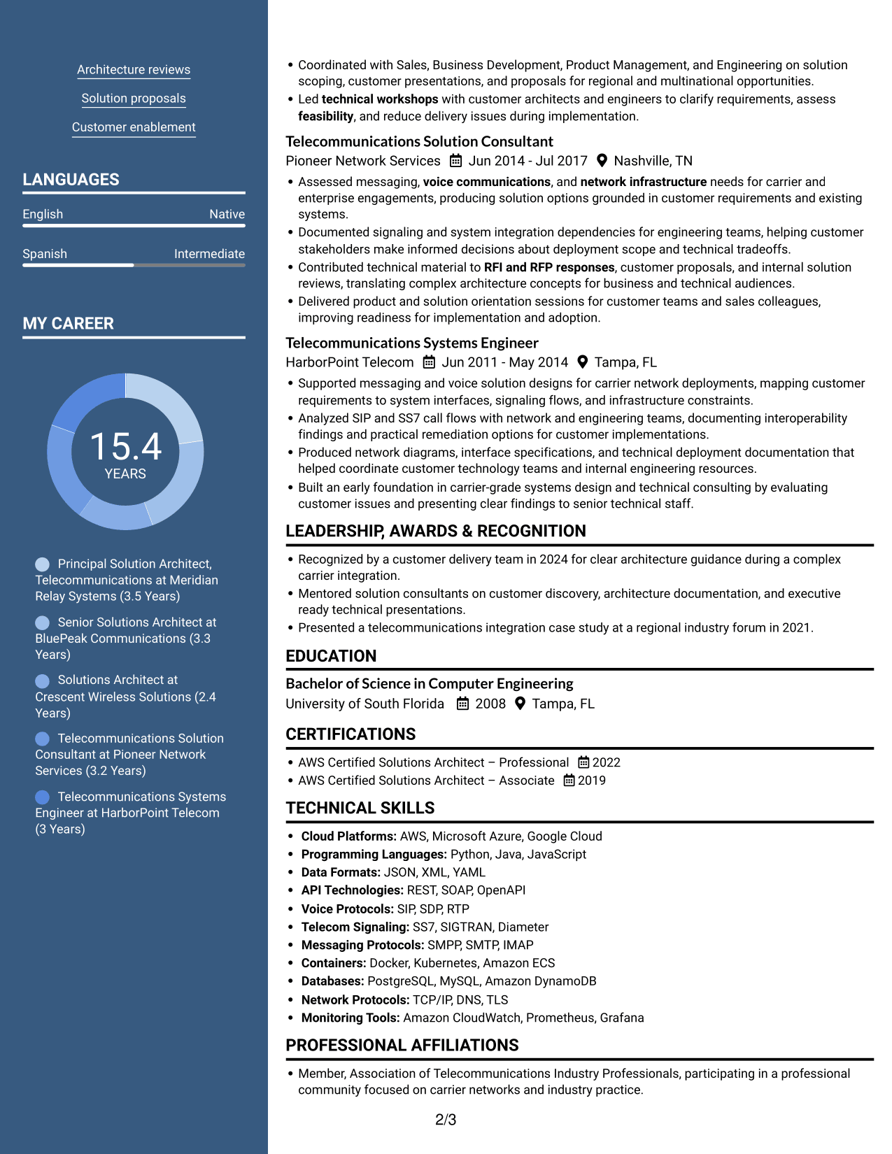 Resume example — page 2