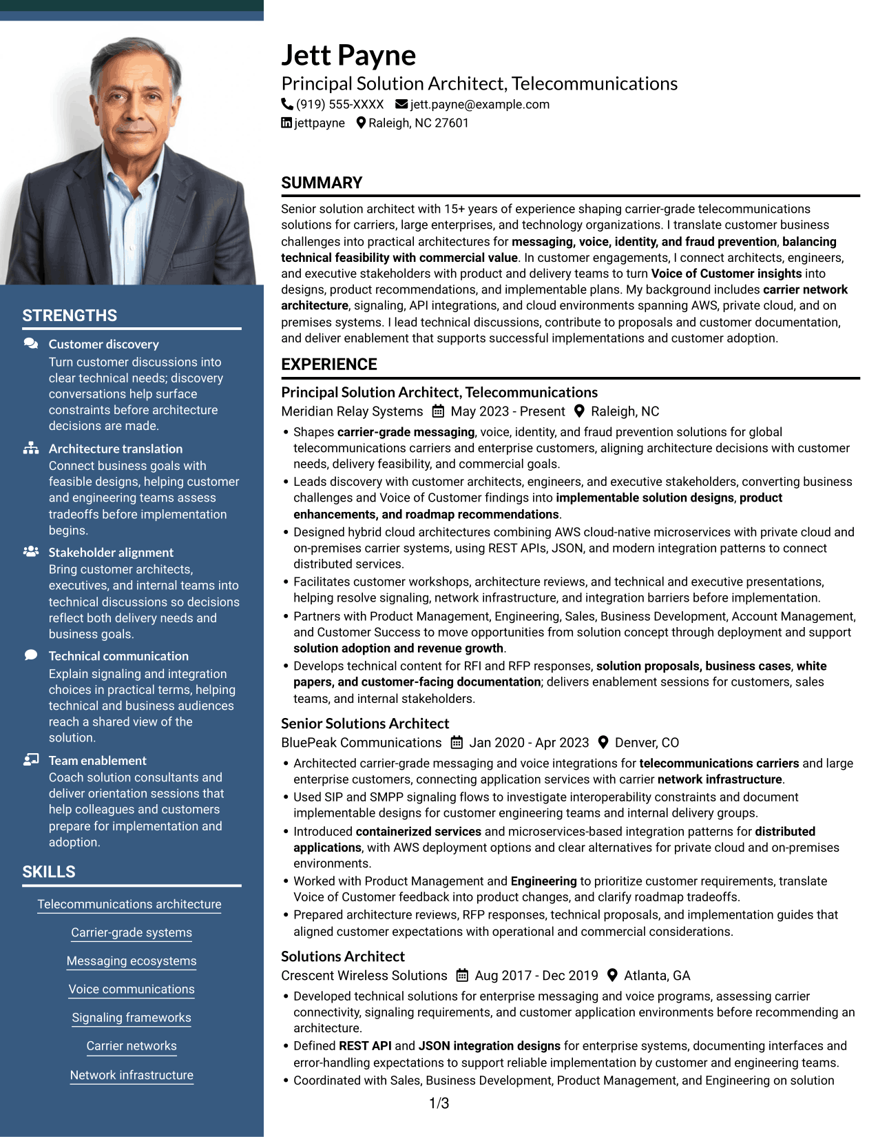 Resume example — page 1