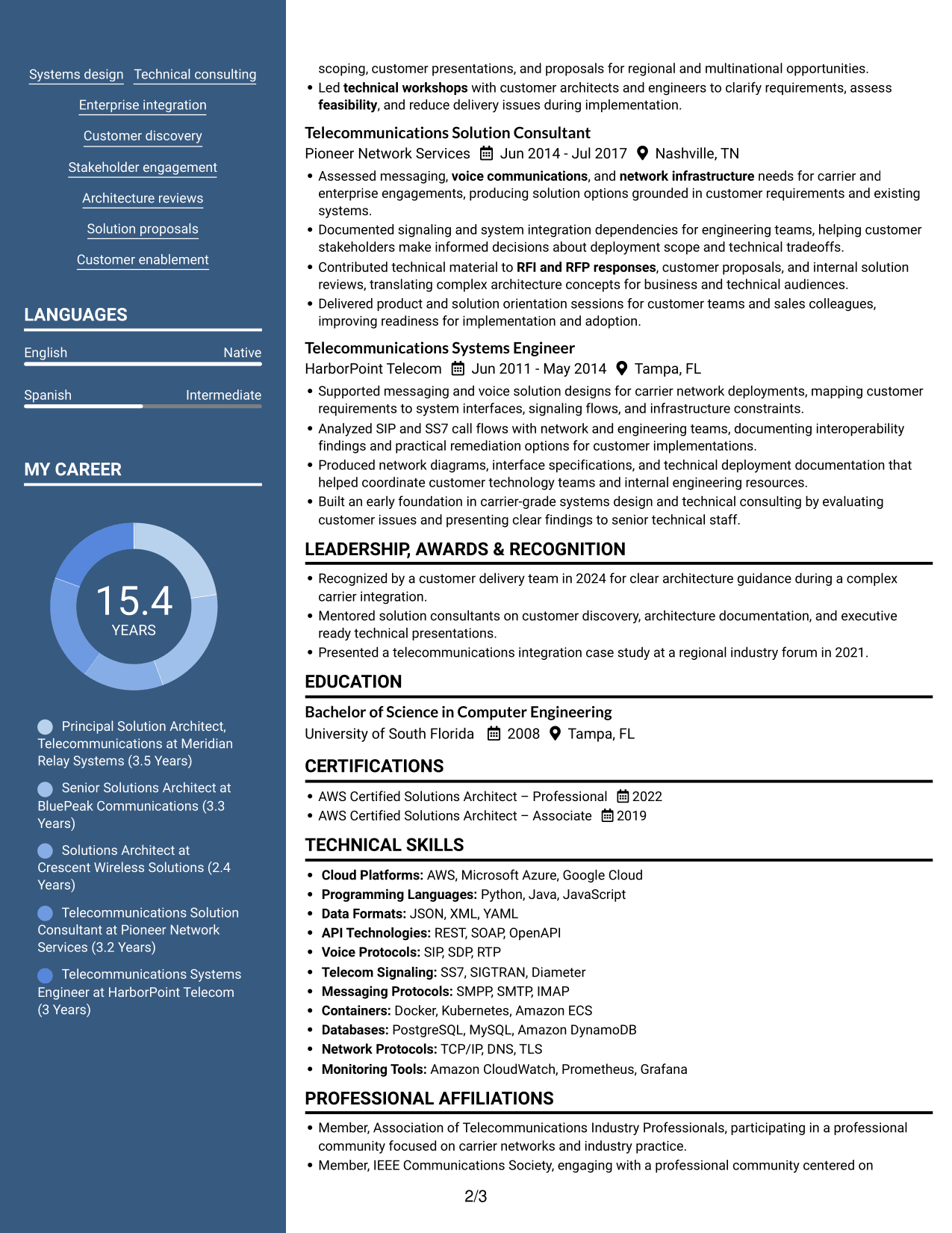 Resume example — page 2