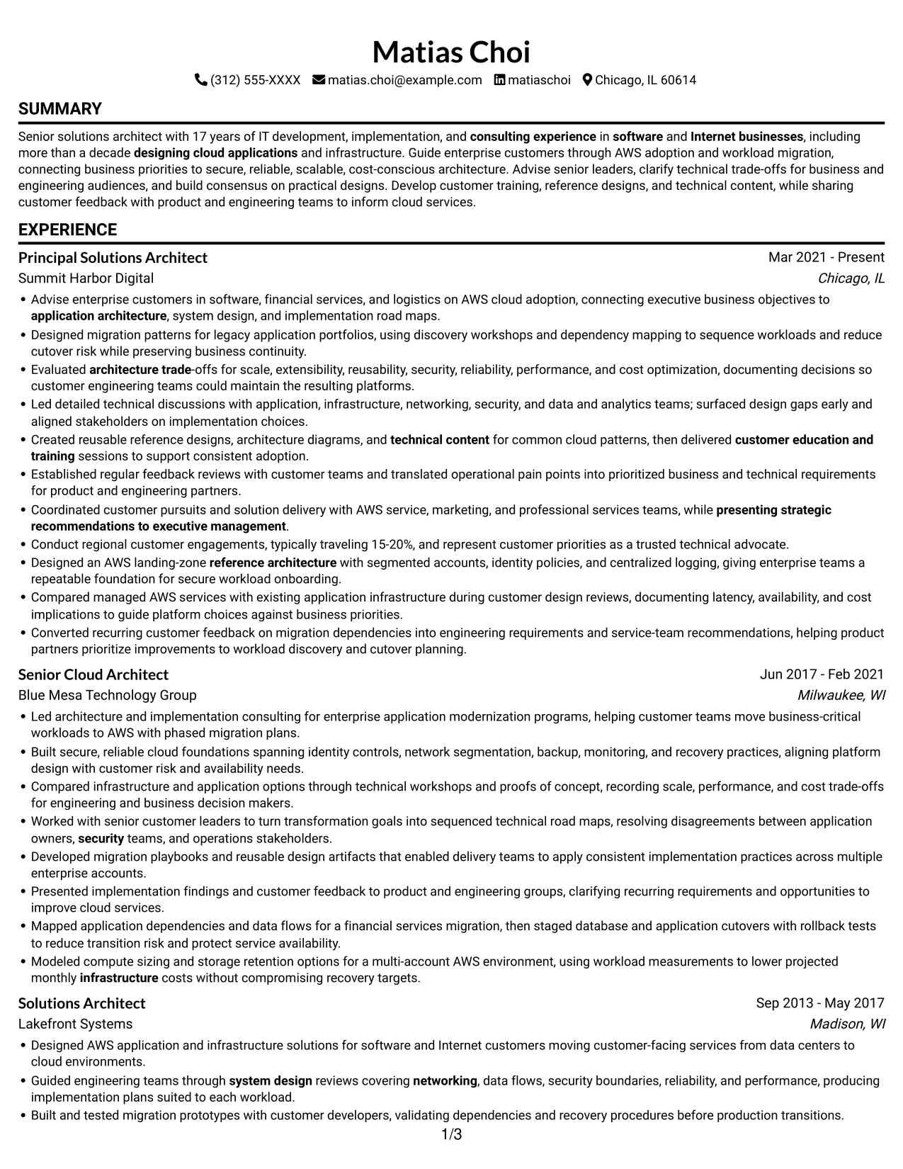 Resume example — page 1
