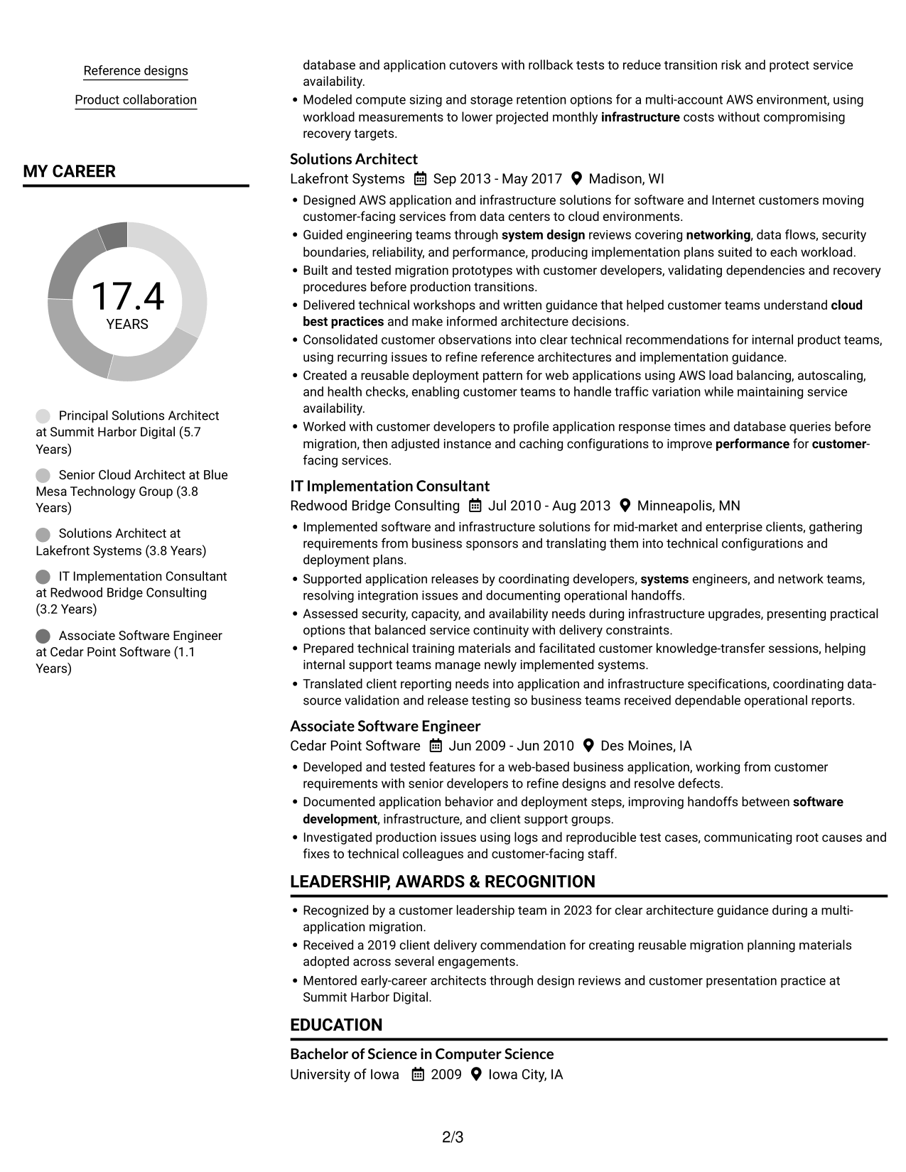 Resume example — page 2