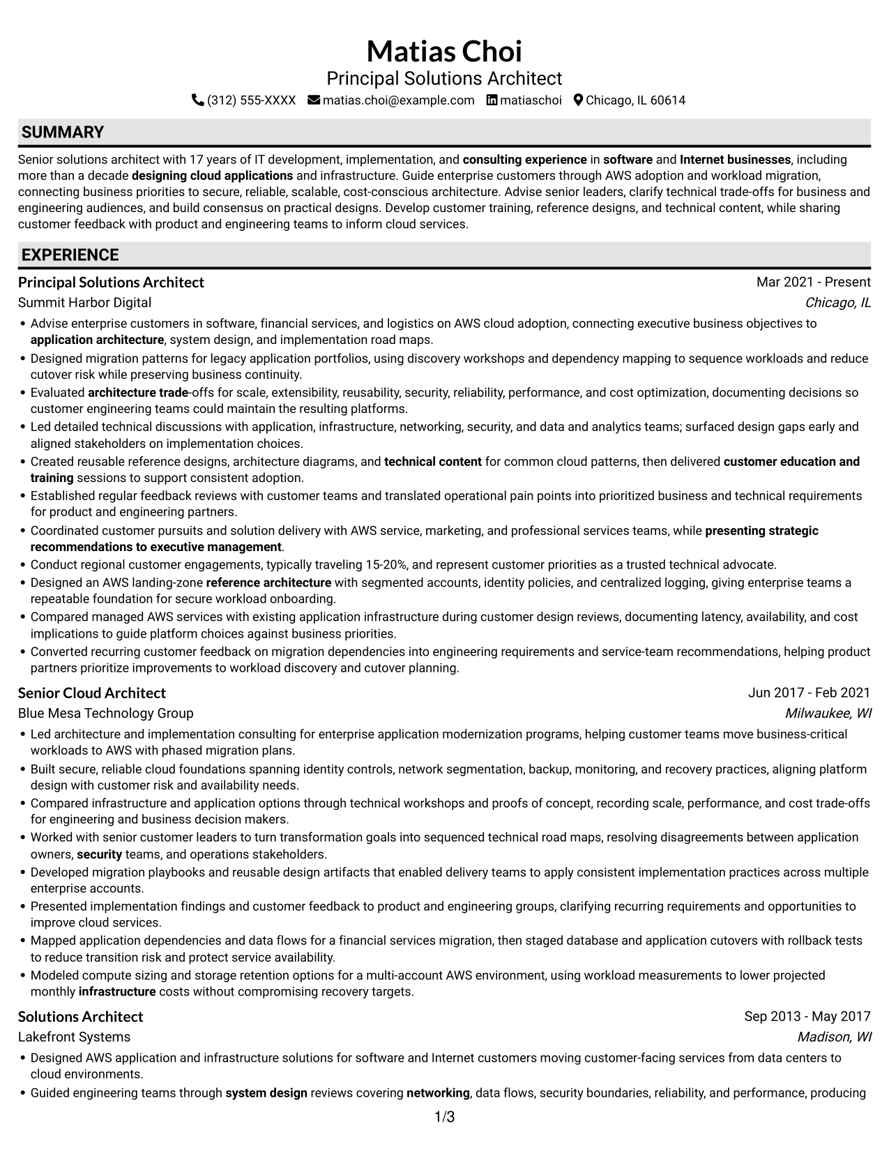 Resume example — page 1