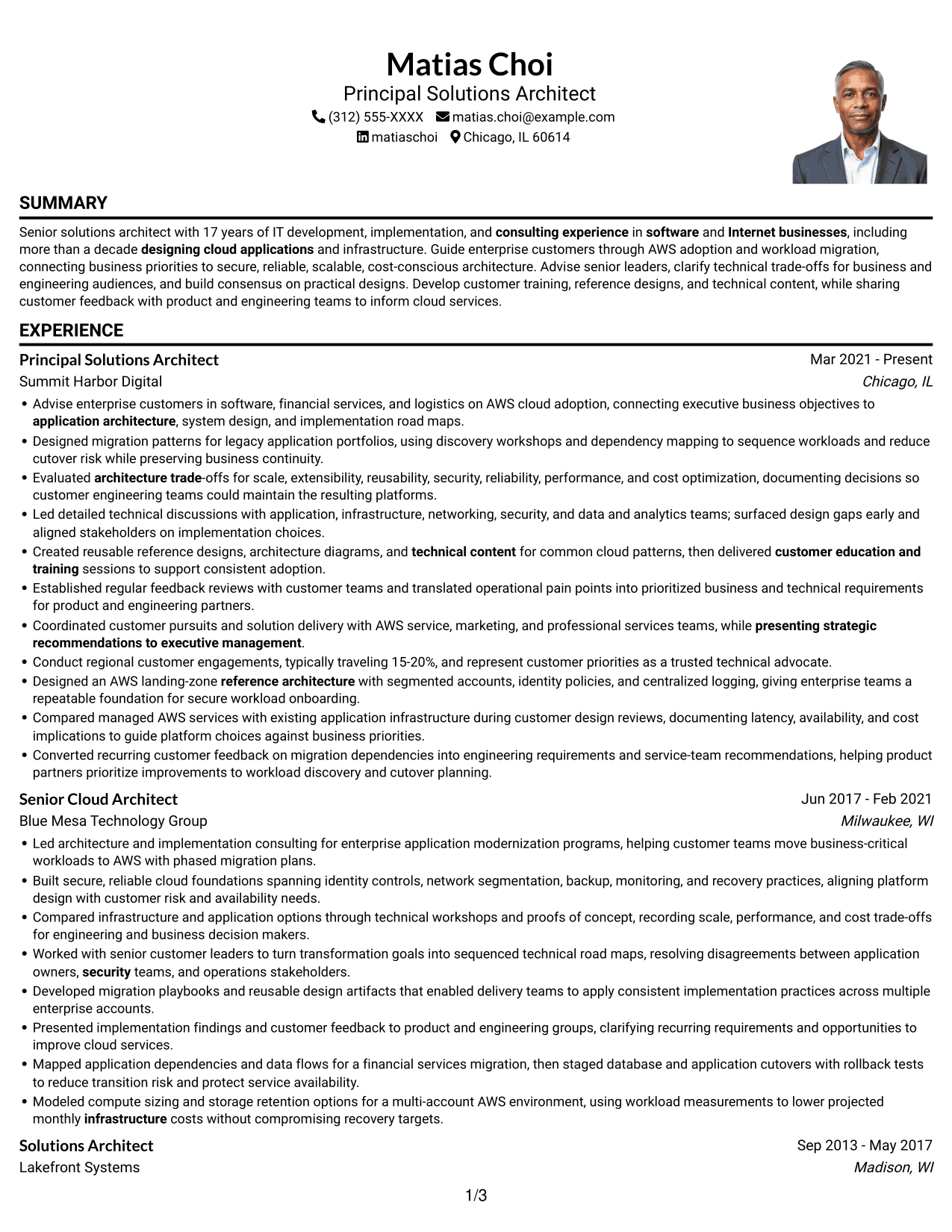 Resume example — page 1