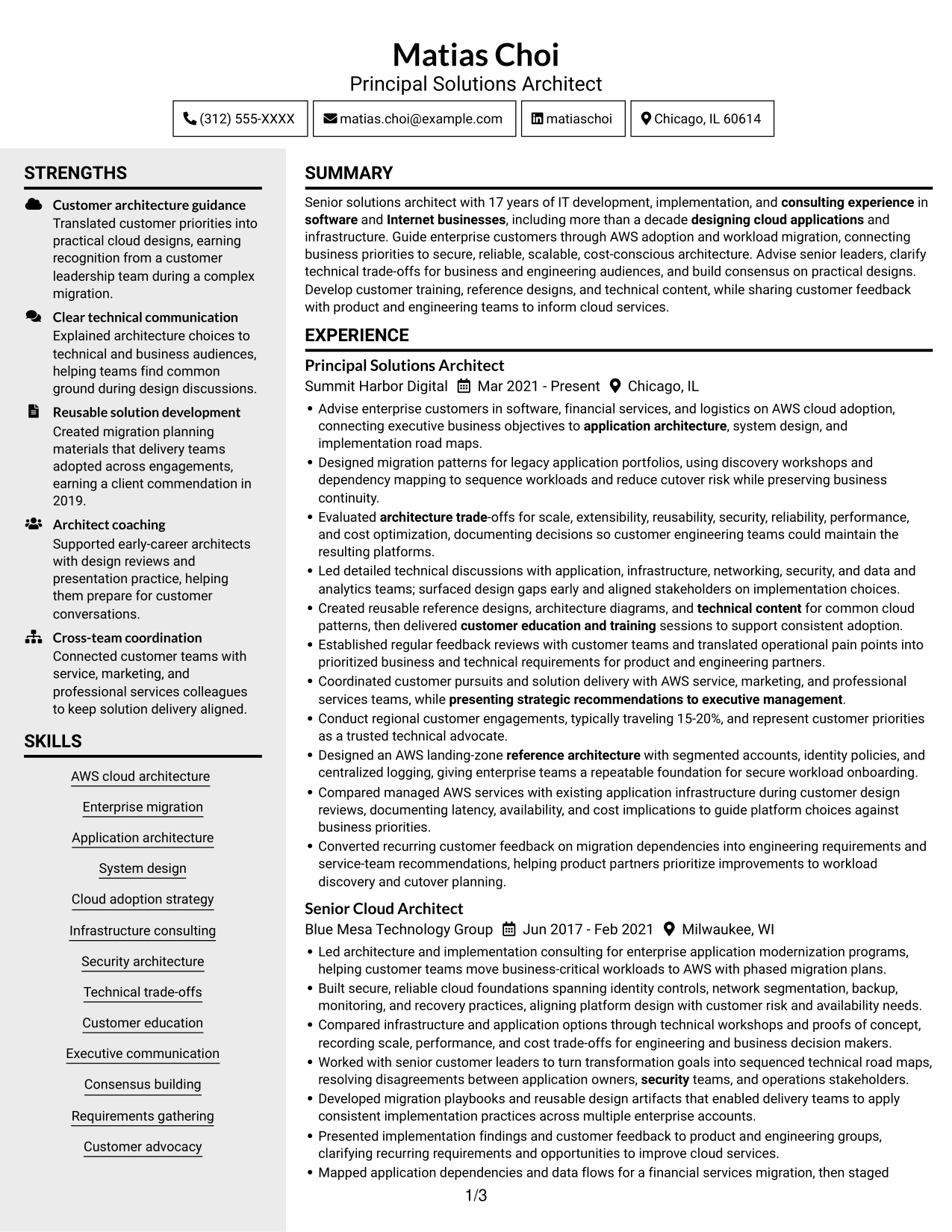 Resume example — page 1