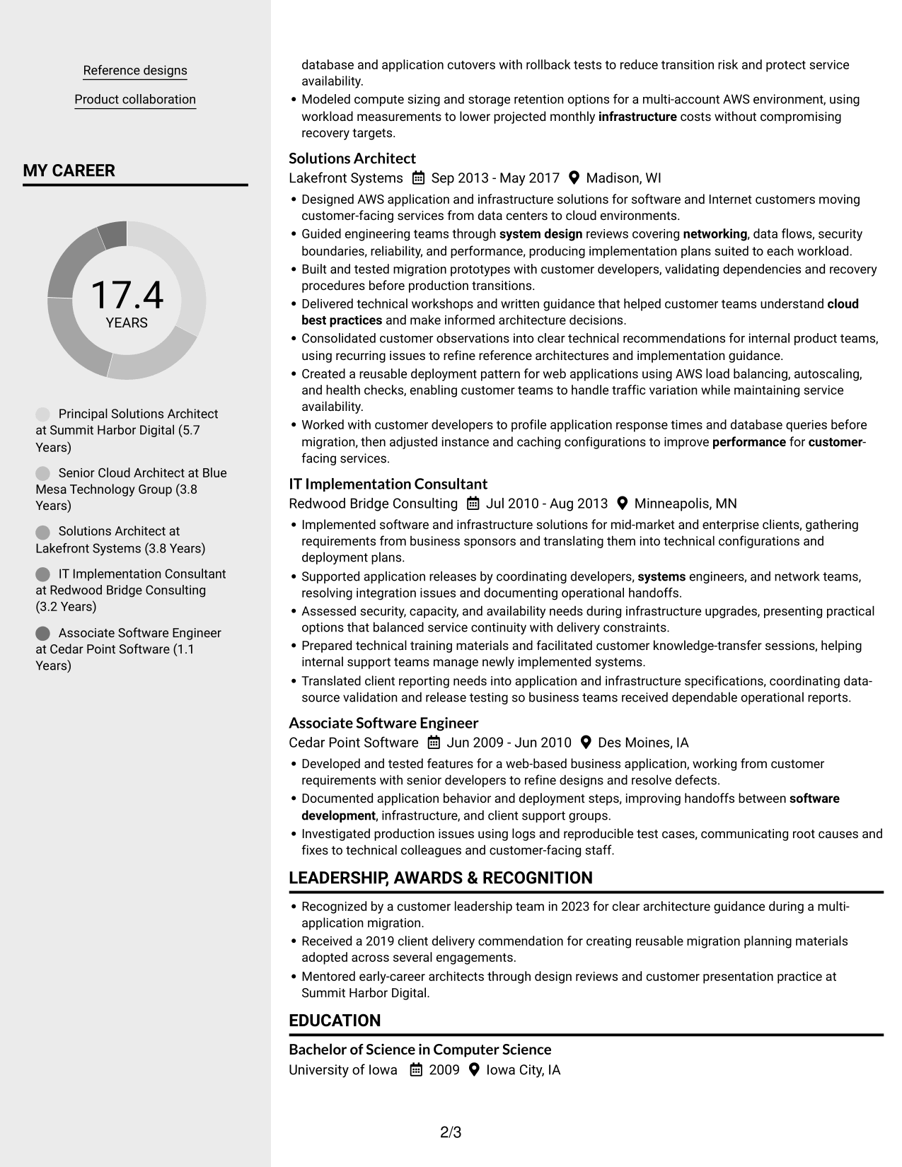 Resume example — page 2