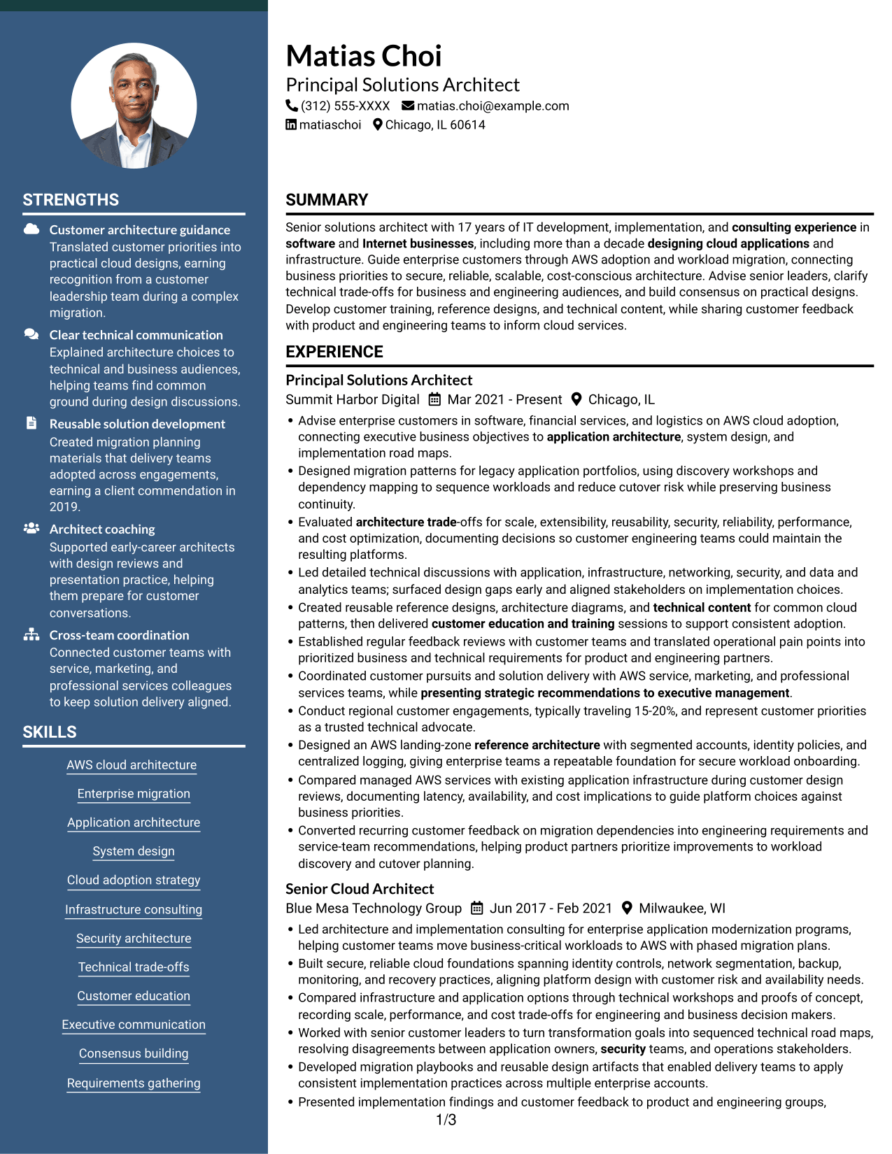 Resume example — page 1