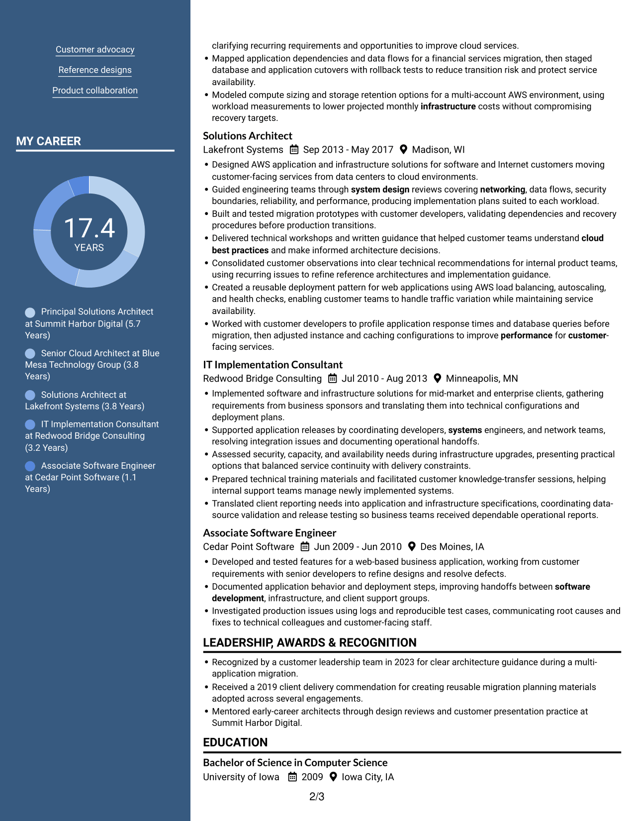 Resume example — page 2