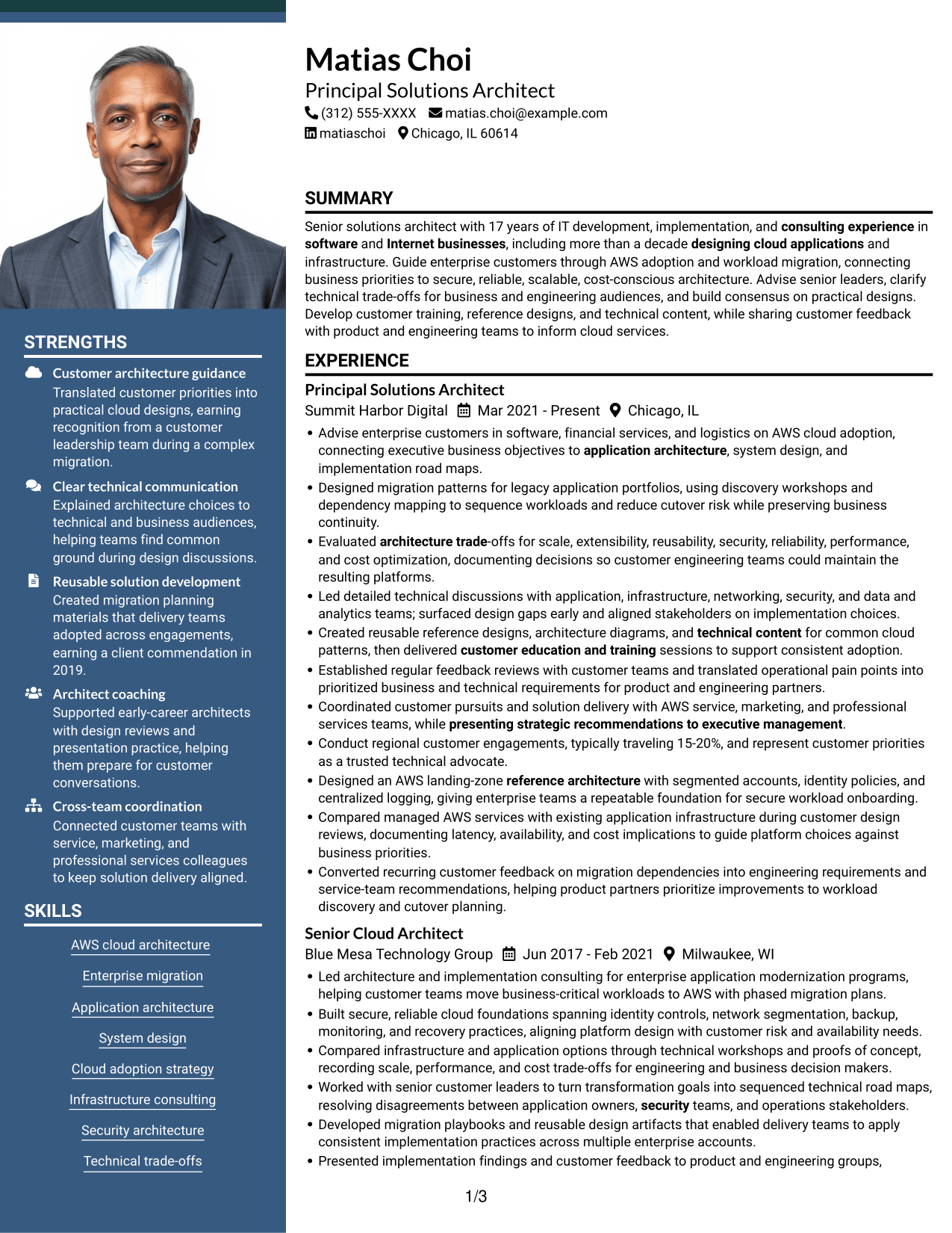 Resume example — page 1