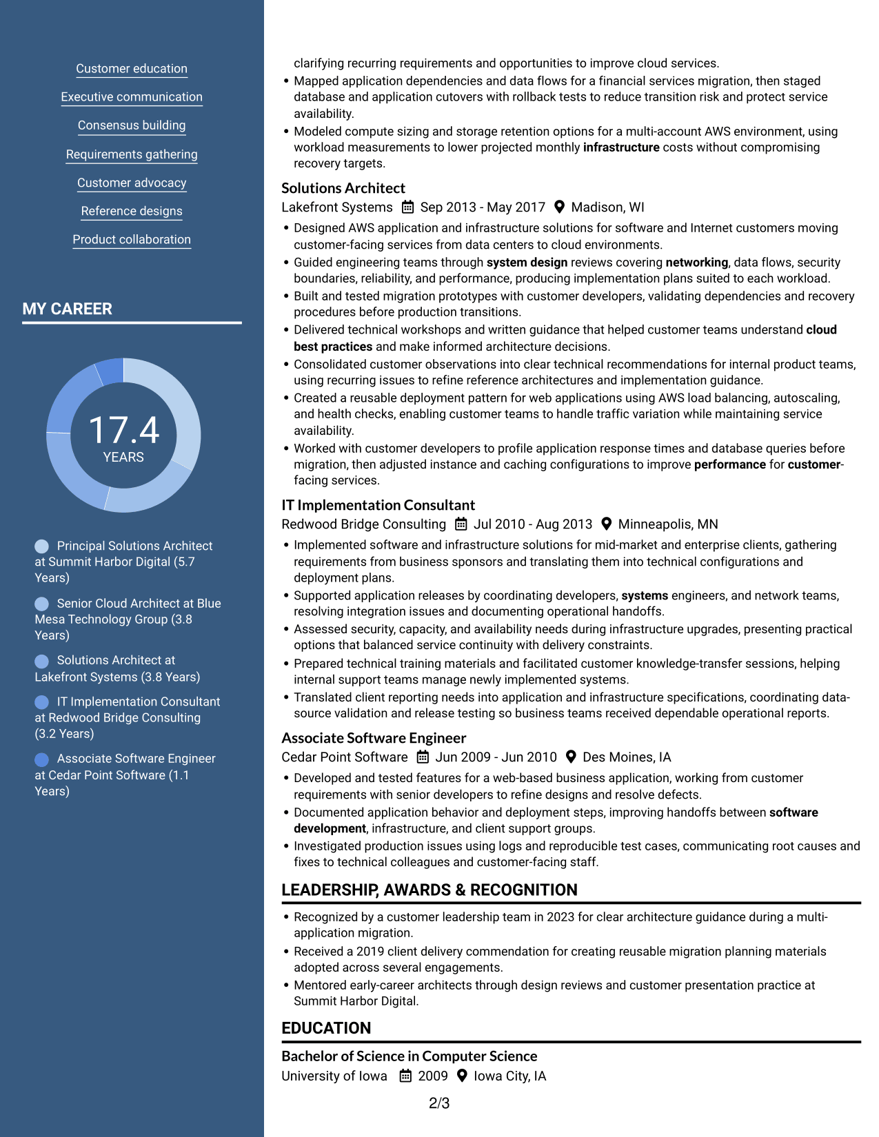 Resume example — page 2
