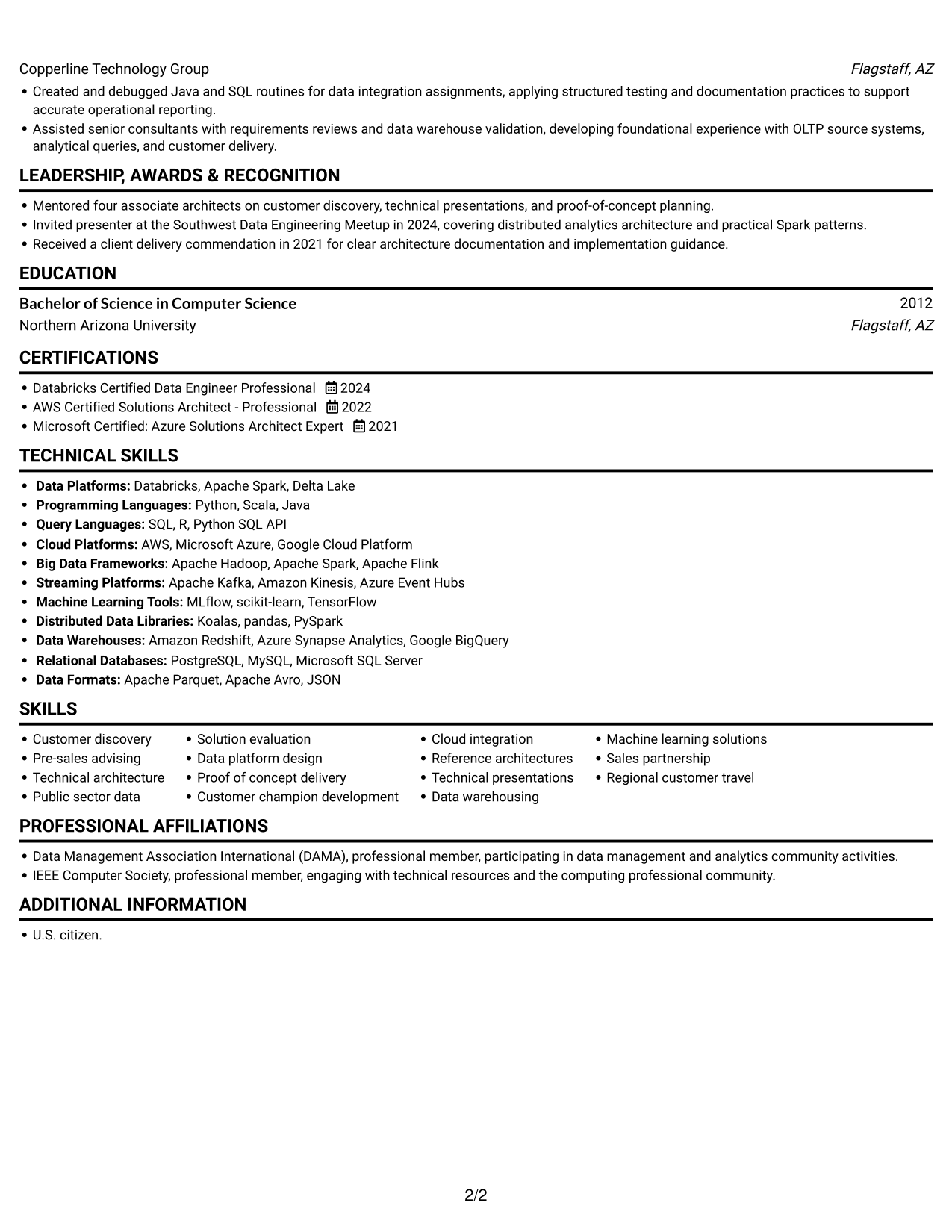 Resume example — page 2