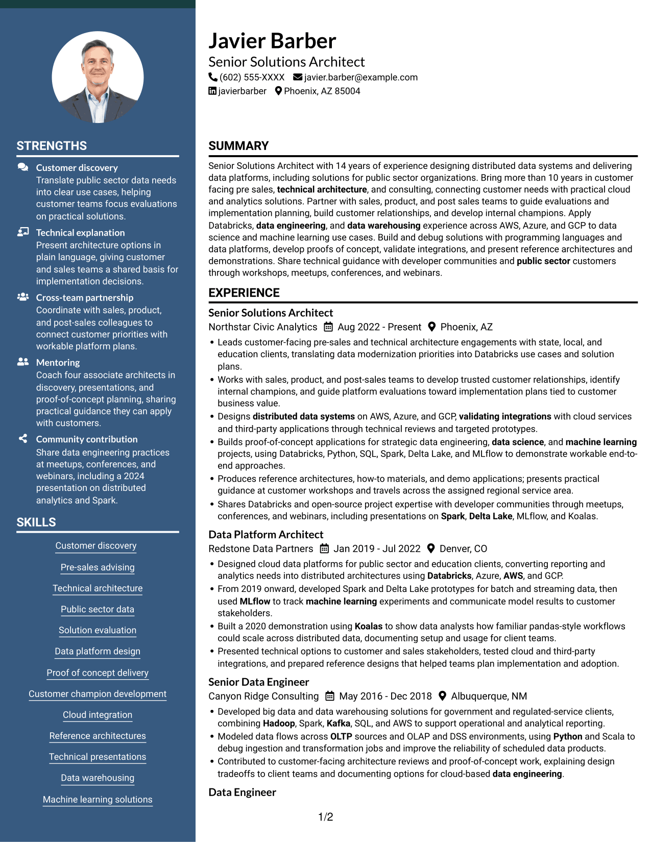 Resume example — page 1