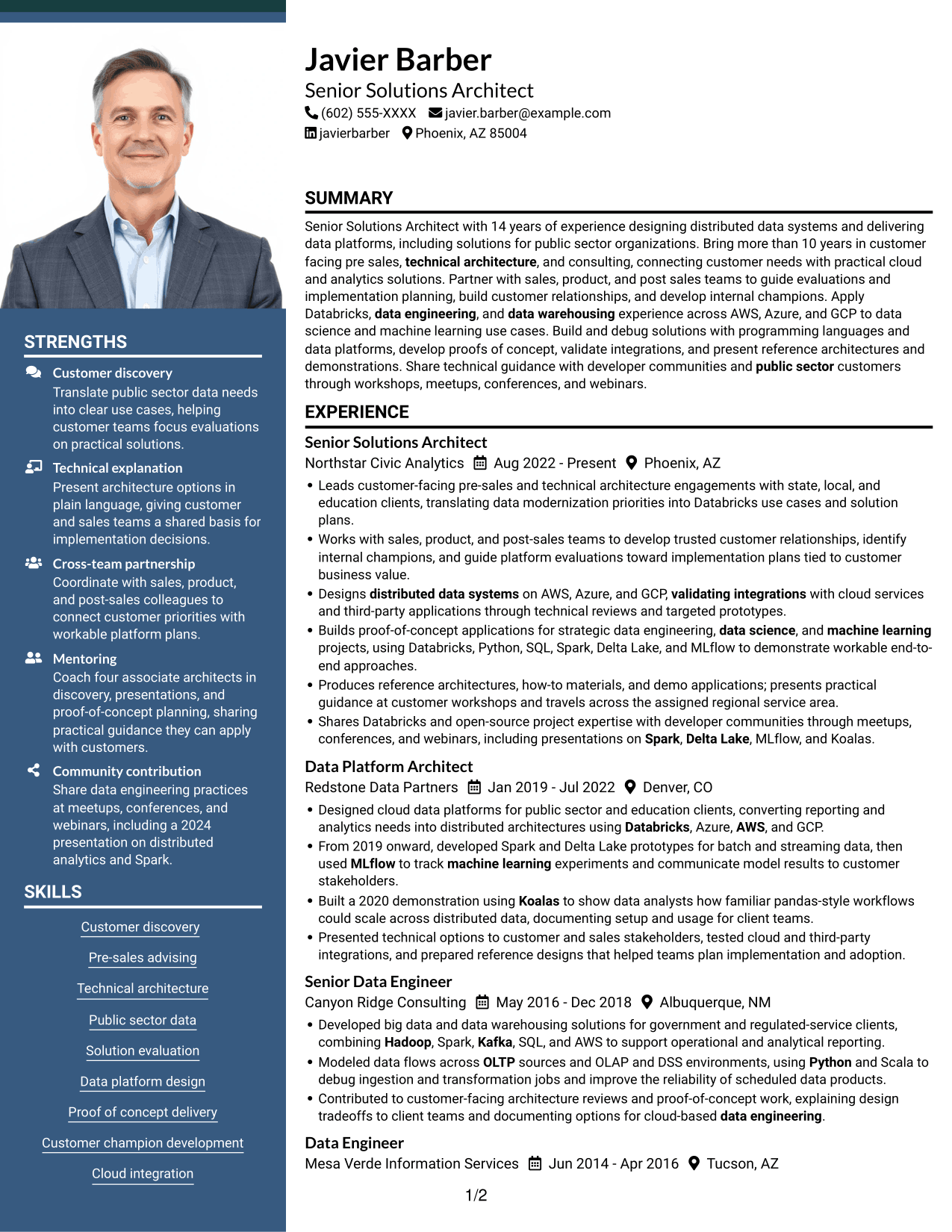 Resume example — page 1