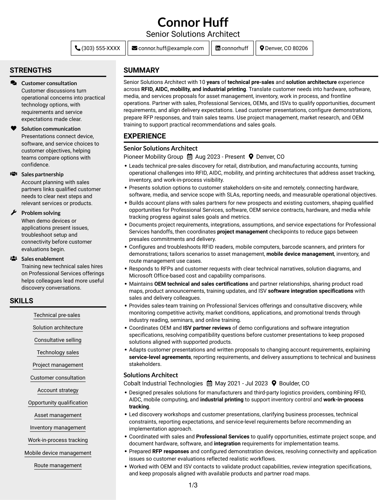 Resume example — page 1