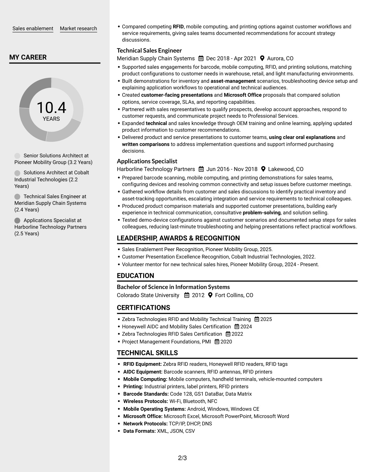 Resume example — page 2