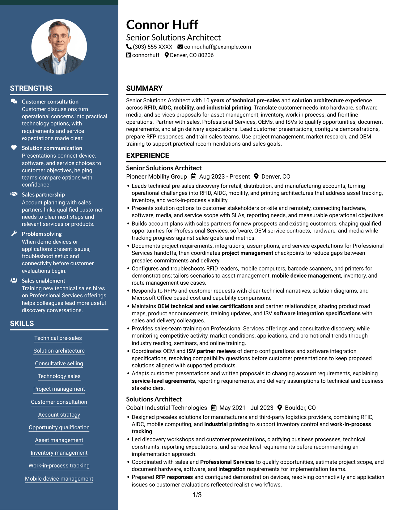 Resume example — page 1