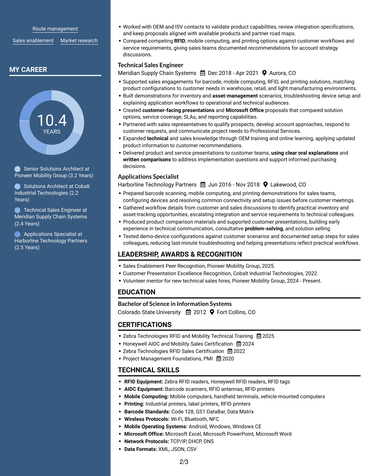 Resume example — page 2