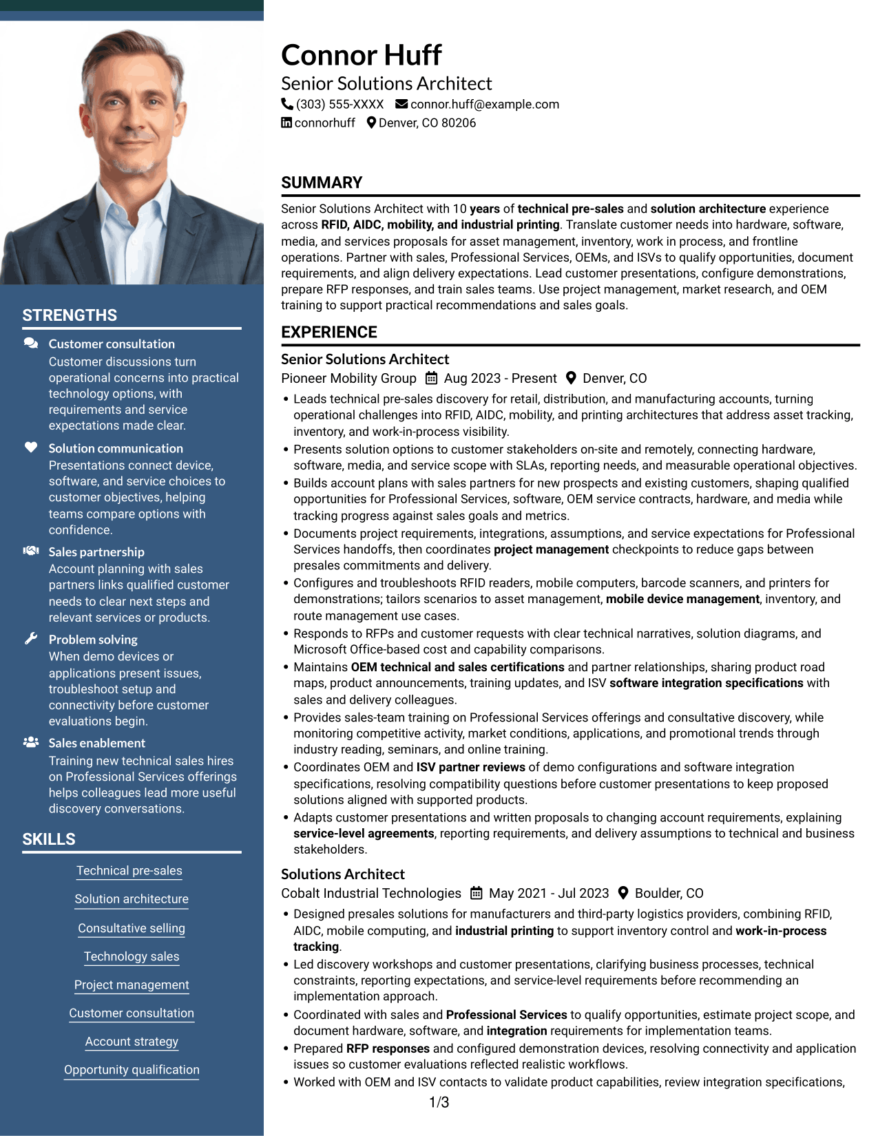 Resume example — page 1