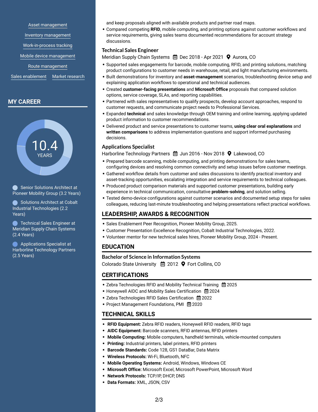 Resume example — page 2