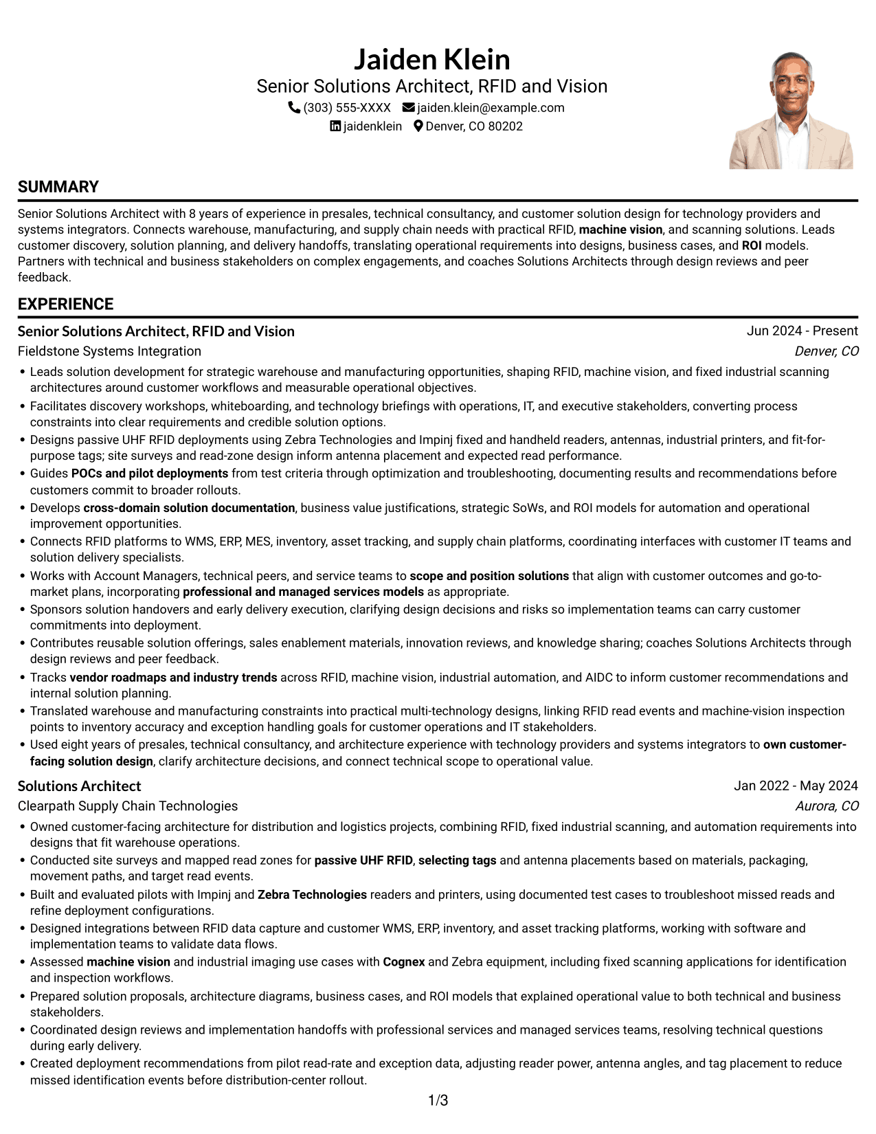 Resume example — page 1