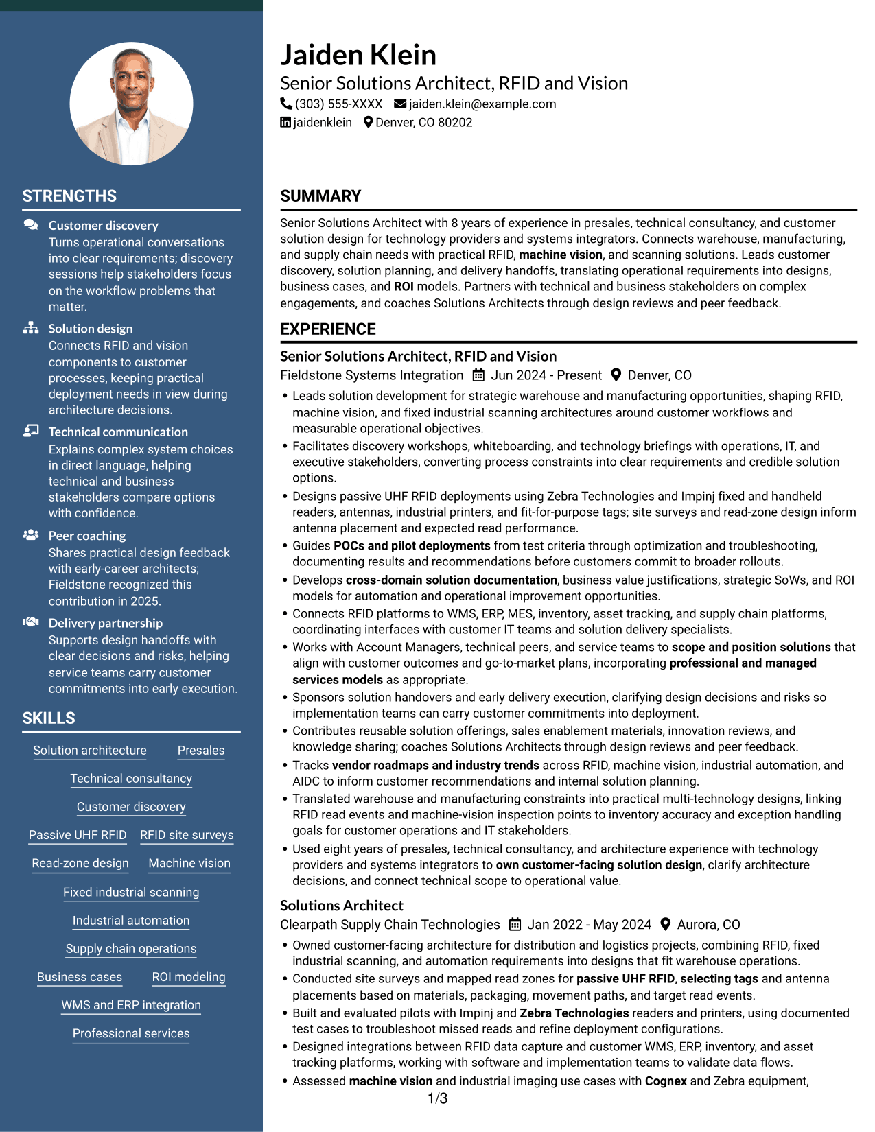 Resume example — page 1