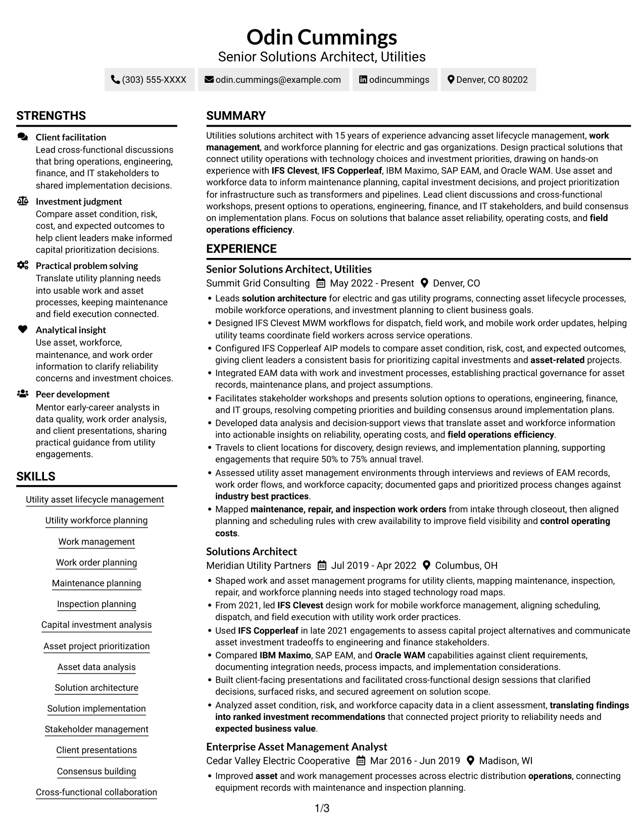 Resume example — page 1