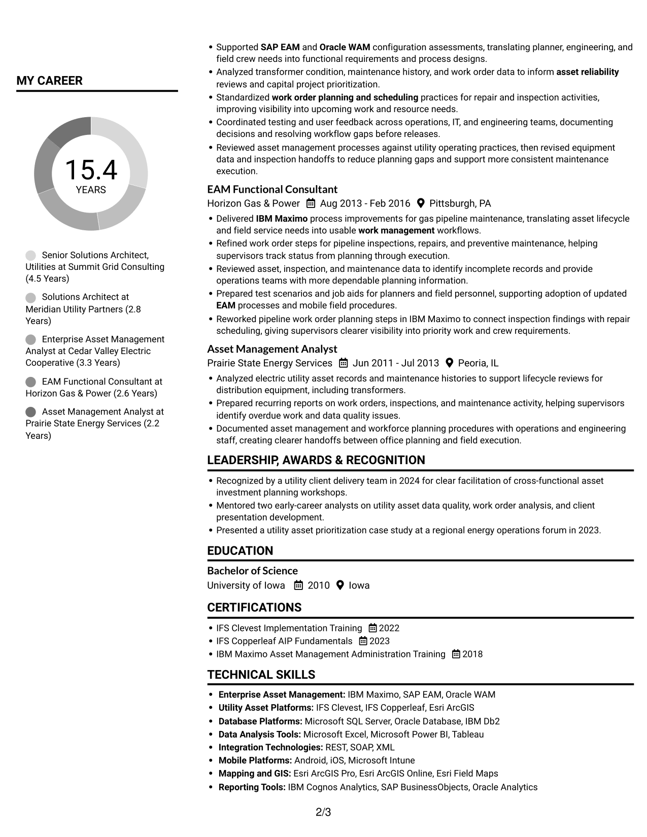 Resume example — page 2