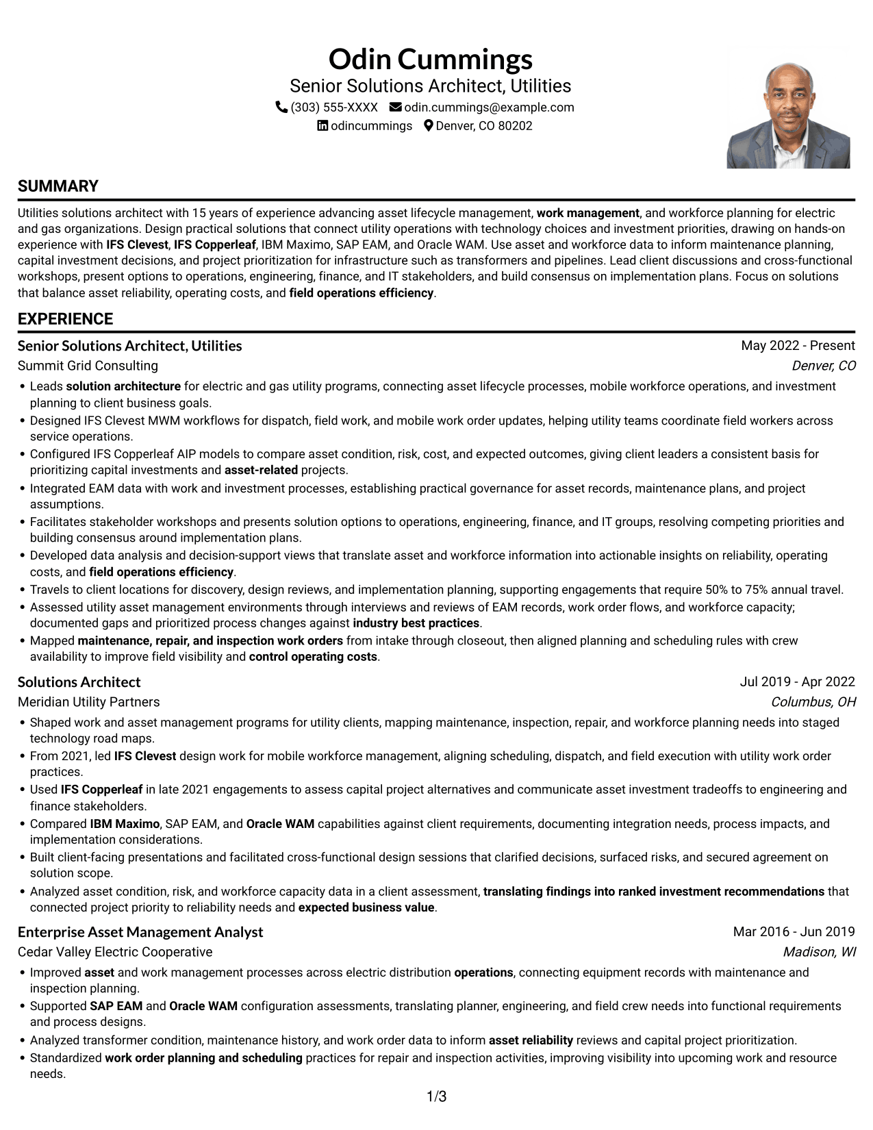 Resume example — page 1