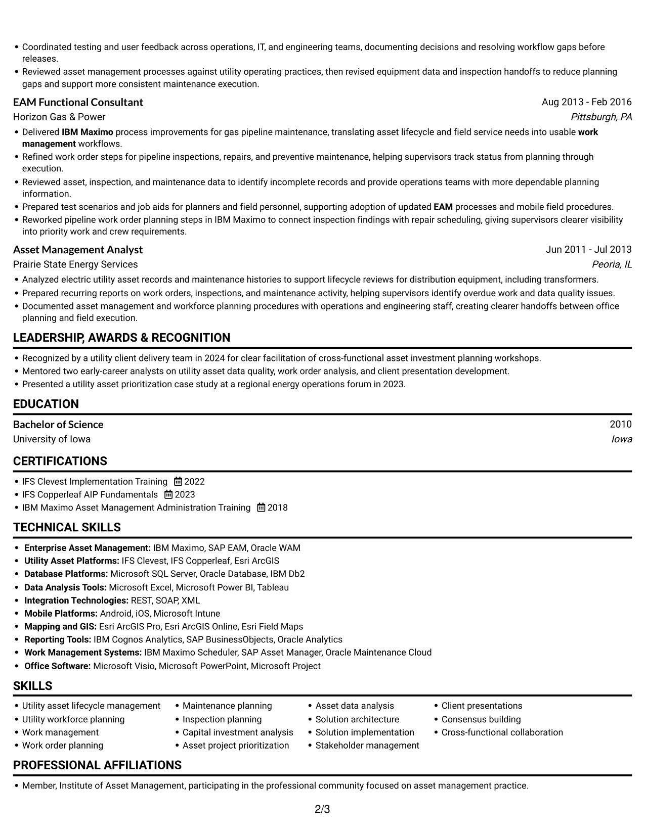 Resume example — page 2