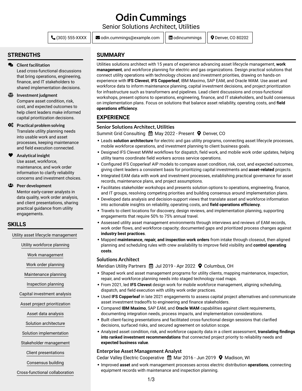 Resume example — page 1
