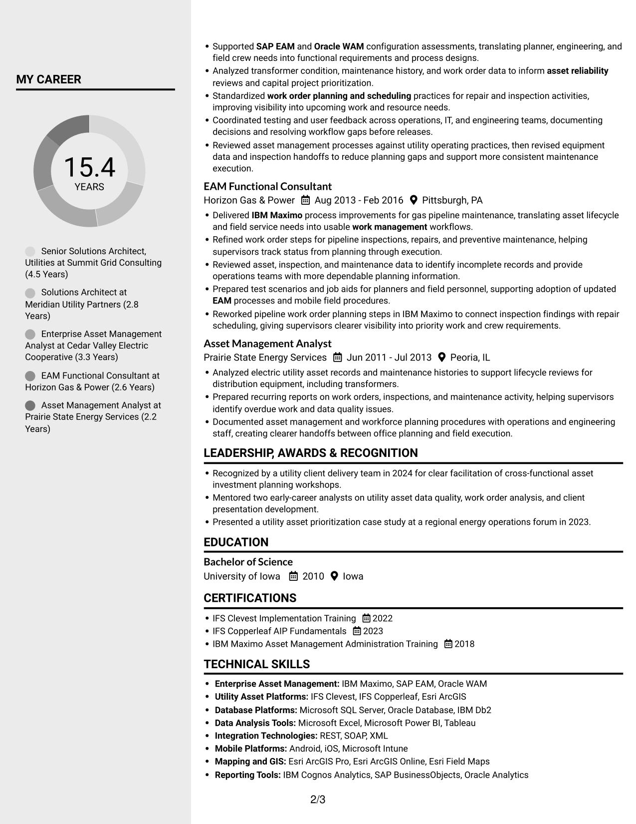 Resume example — page 2