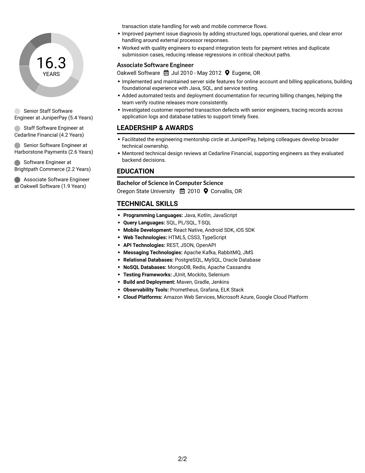 Resume example — page 2