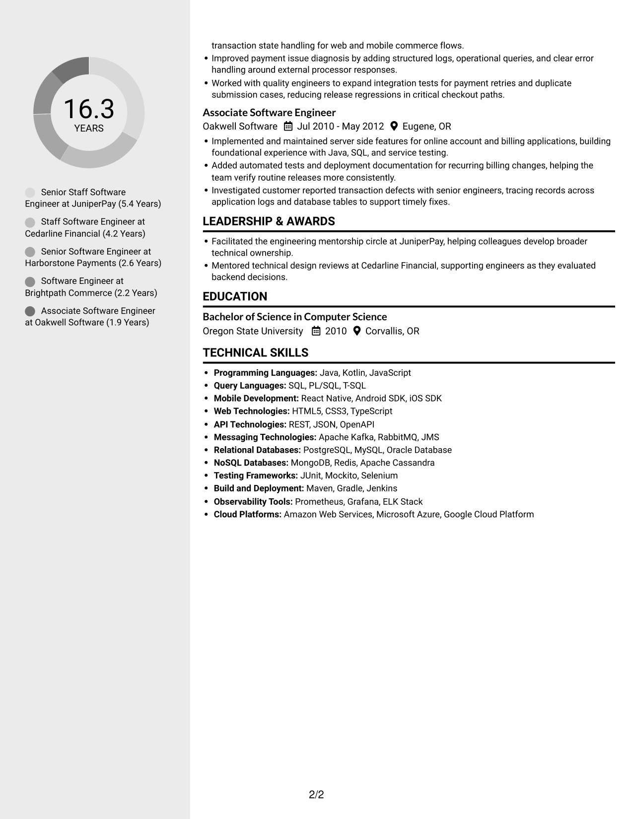 Resume example — page 2