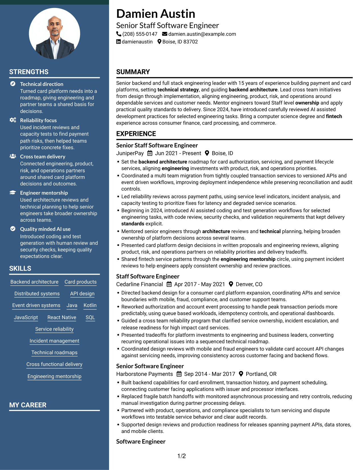 Resume example — page 1