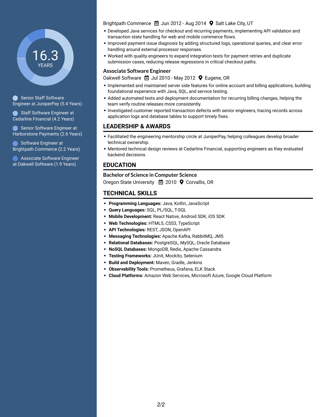 Resume example — page 2