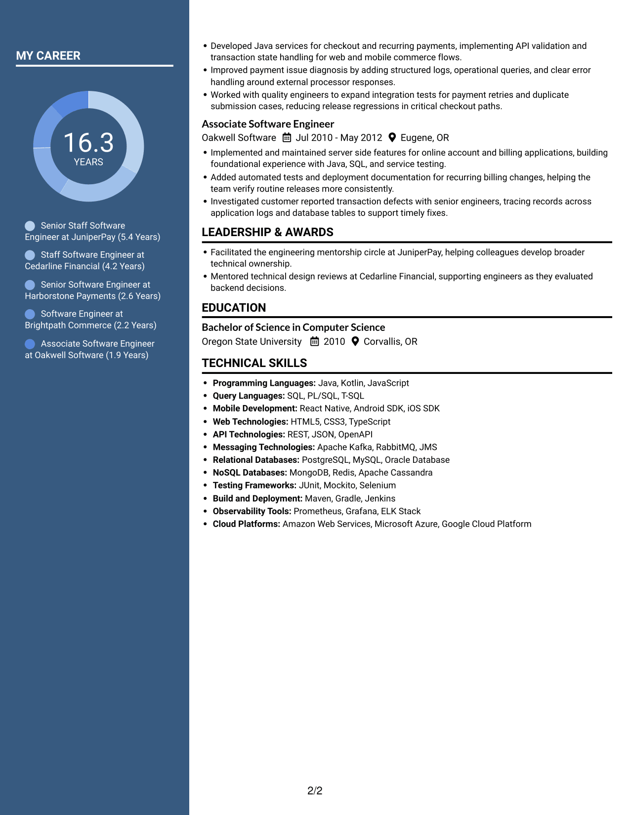 Resume example — page 2