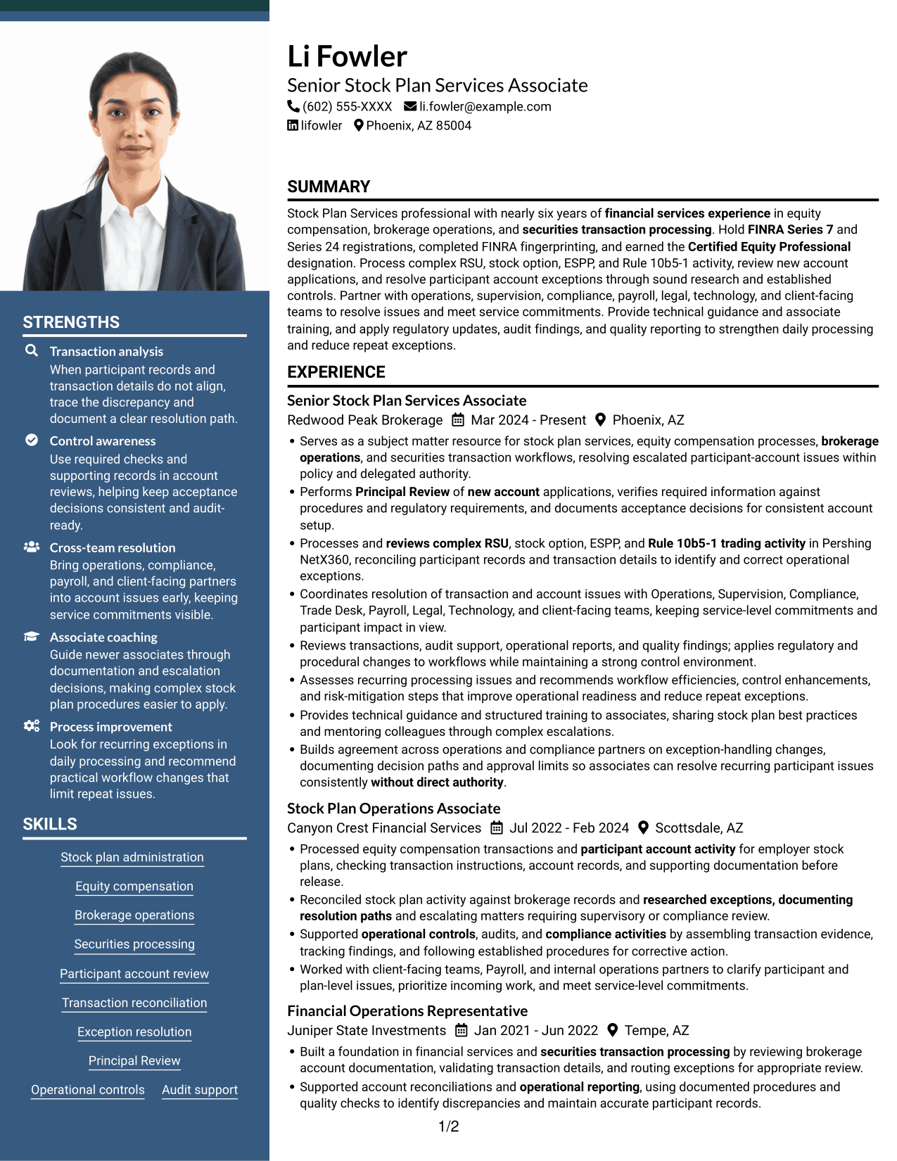 Resume example — page 1