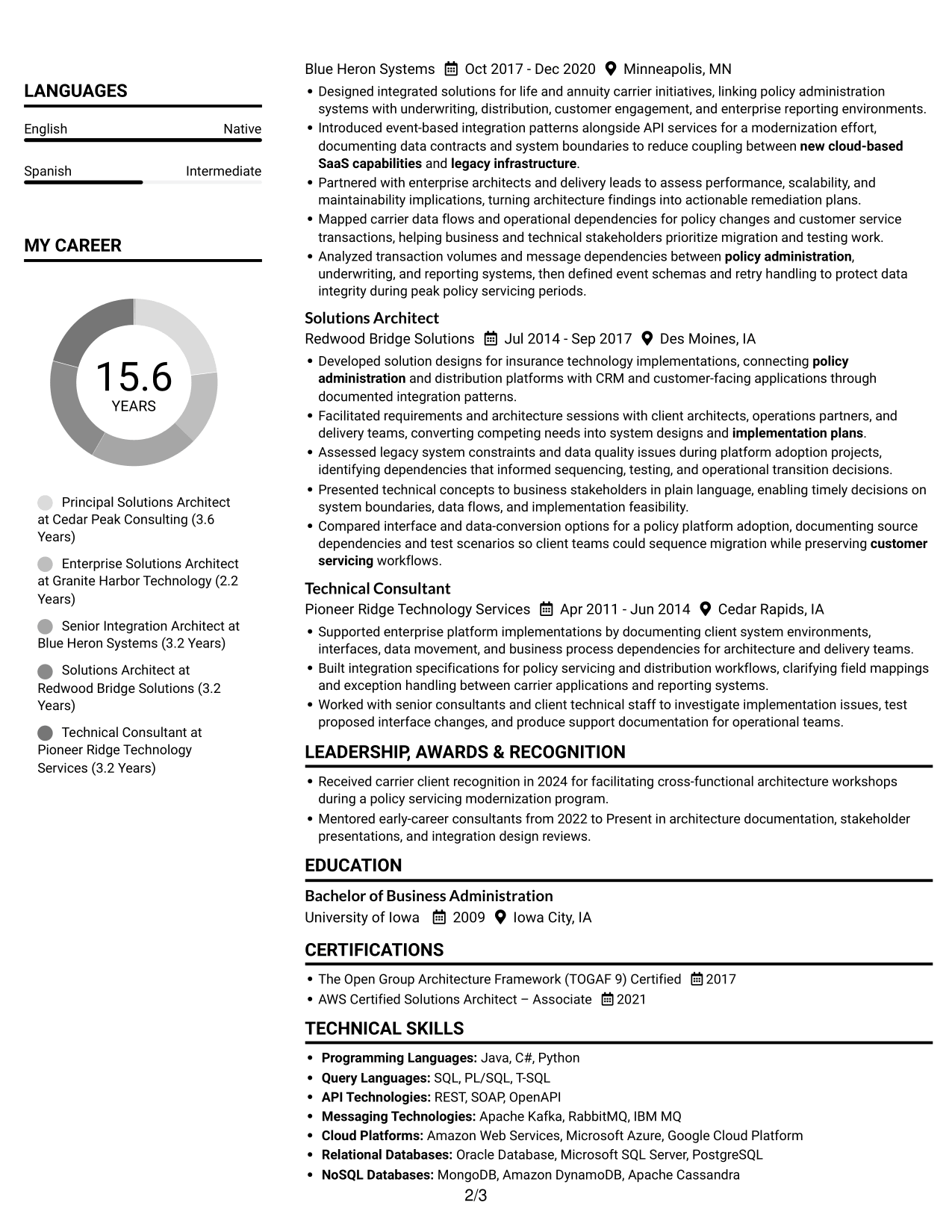 Resume example — page 2