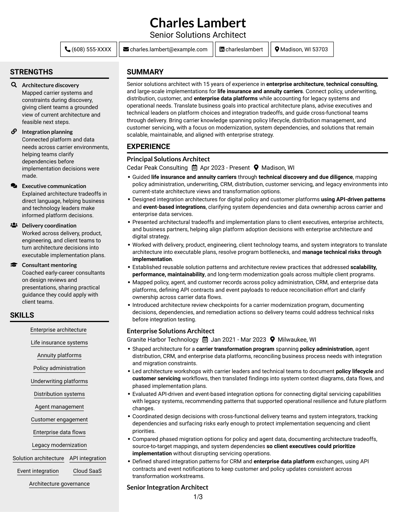Resume example — page 1