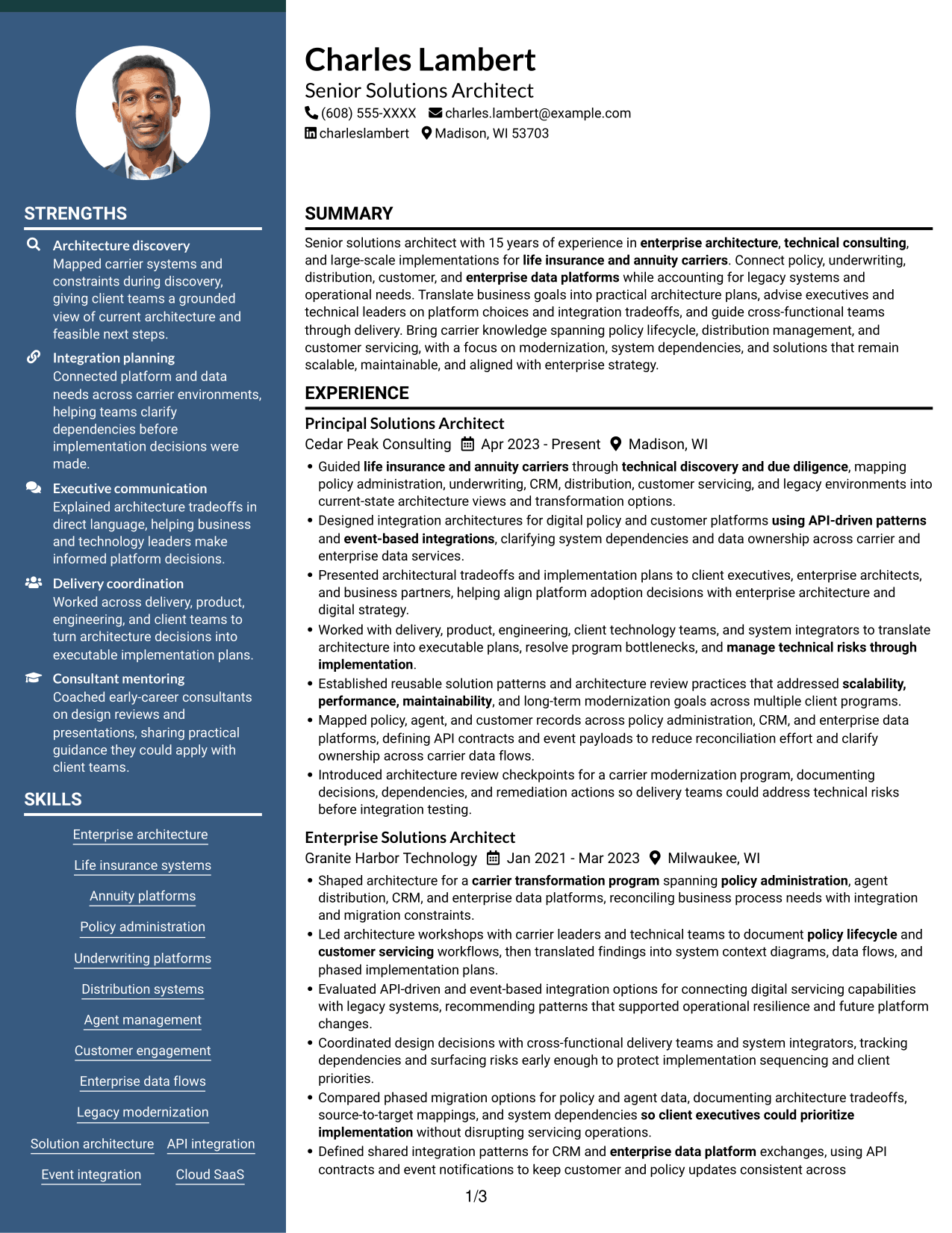 Resume example — page 1